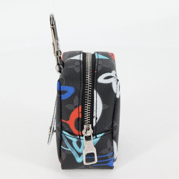 LOUIS VUITTON Eclipse Graffiti Porte Cle Squared Pouch M00969 Auth 117679AM