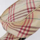 BURBERRY Nova Check Blue Label Waist bag Canvas White Pink Auth 117700-9