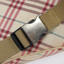 BURBERRY Nova Check Blue Label Waist bag Canvas White Pink Auth 117700-10
