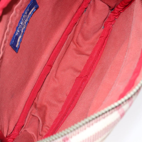 BURBERRY Nova Check Blue Label Waist bag Canvas White Pink Auth 117700