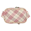 BURBERRY Nova Check Blue Label Waist bag Canvas White Pink Auth 117700-2