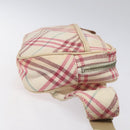 BURBERRY Nova Check Blue Label Waist bag Canvas White Pink Auth 117700-3