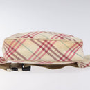 BURBERRY Nova Check Blue Label Waist bag Canvas White Pink Auth 117700-5