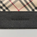 BURBERRY Nova Check Hand Bag Canvas Beige Black Auth 117701-17