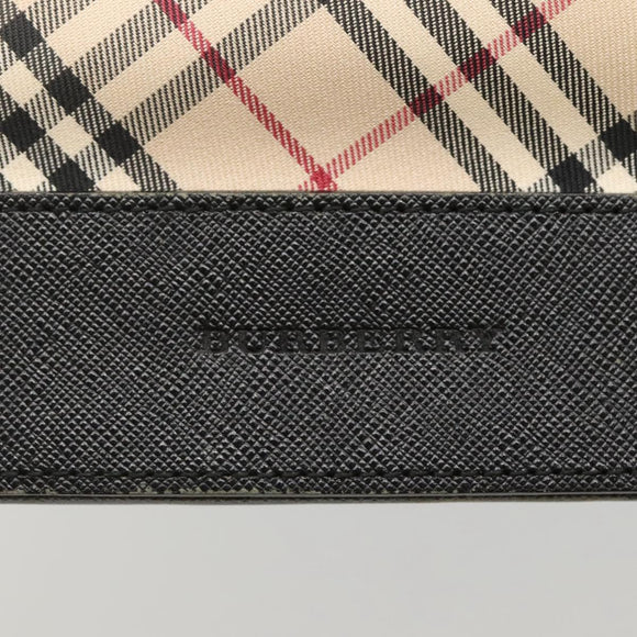 BURBERRY Nova Check Hand Bag Canvas Beige Black Auth 117701