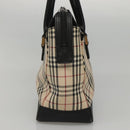 BURBERRY Nova Check Hand Bag Canvas Beige Black Auth 117701-4