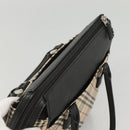 BURBERRY Nova Check Hand Bag Canvas Beige Black Auth 117701-6
