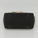 BURBERRY Nova Check Hand Bag Canvas Beige Black Auth 117701-5