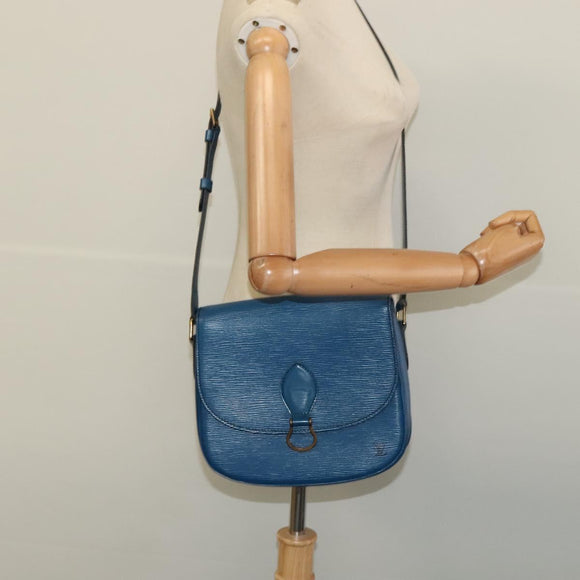 LOUIS VUITTON Epi Saint Cloud GM Shoulder Bag Toledo Blue M52195 LV Auth 117707