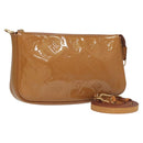 LOUIS VUITTON Vernis Pochette Accessoires Pouch Rose Velours M91575 Auth 117712-1