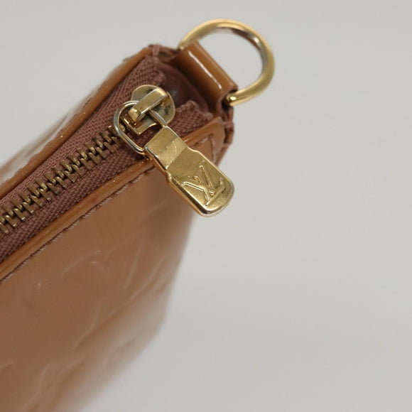 LOUIS VUITTON Vernis Pochette Accessoires Pouch Rose Velours M91575 Auth 117712