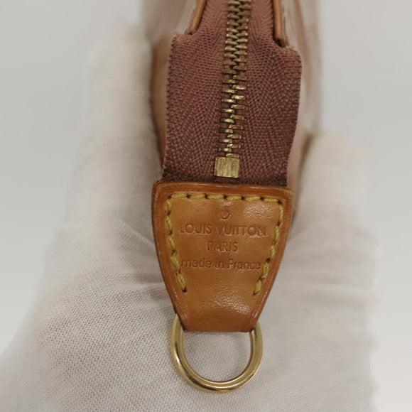 LOUIS VUITTON Vernis Pochette Accessoires Pouch Rose Velours M91575 Auth 117712