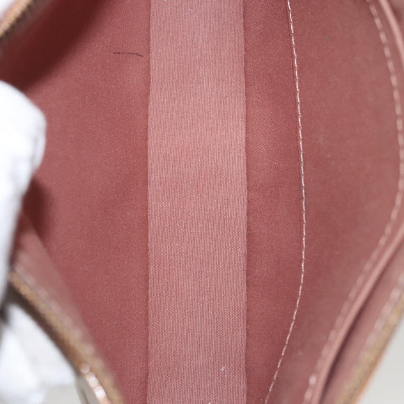 LOUIS VUITTON Vernis Pochette Accessoires Pouch Rose Velours M91575 Auth 117712