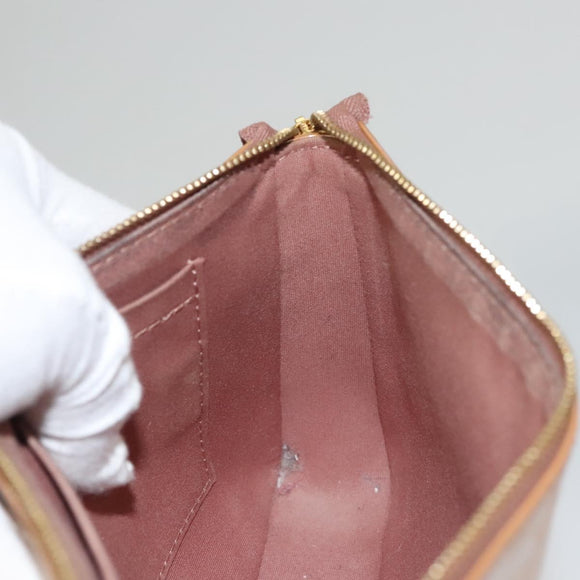 LOUIS VUITTON Vernis Pochette Accessoires Pouch Rose Velours M91575 Auth 117712
