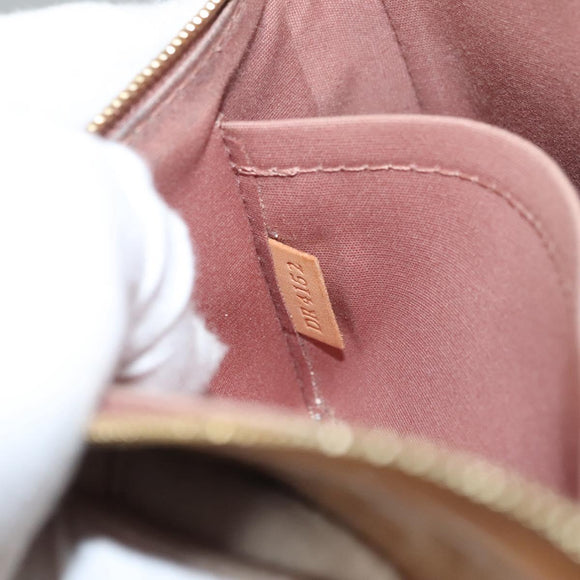 LOUIS VUITTON Vernis Pochette Accessoires Pouch Rose Velours M91575 Auth 117712