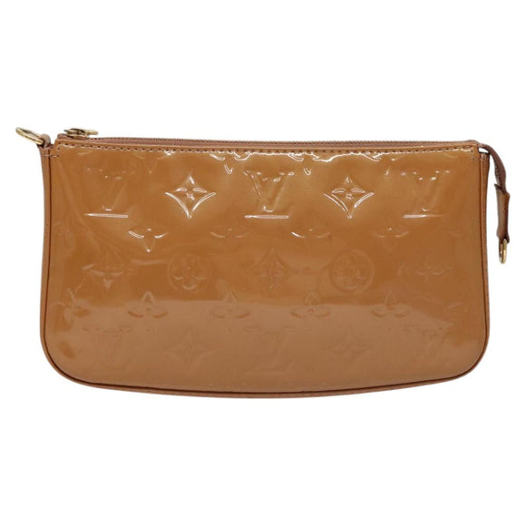LOUIS VUITTON Vernis Pochette Accessoires Pouch Rose Velours M91575 Auth 117712