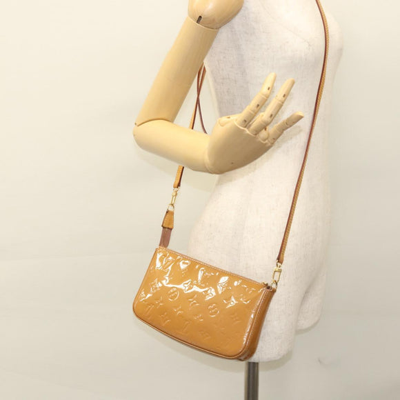 LOUIS VUITTON Vernis Pochette Accessoires Pouch Rose Velours M91575 Auth 117712