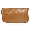 LOUIS VUITTON Vernis Pochette Accessoires Pouch Rose Velours M91575 Auth 117712-2