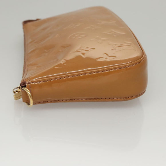 LOUIS VUITTON Vernis Pochette Accessoires Pouch Rose Velours M91575 Auth 117712