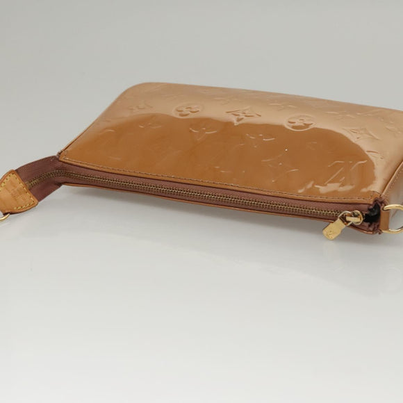 LOUIS VUITTON Vernis Pochette Accessoires Pouch Rose Velours M91575 Auth 117712