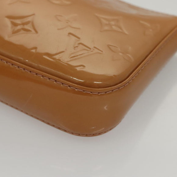 LOUIS VUITTON Vernis Pochette Accessoires Pouch Rose Velours M91575 Auth 117712
