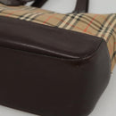 BURBERRY Nova Check Hand Bag Canvas Beige Brown Auth 117714-9