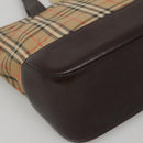 BURBERRY Nova Check Hand Bag Canvas Beige Brown Auth 117714-16