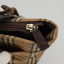 BURBERRY Nova Check Hand Bag Canvas Beige Brown Auth 117714-11