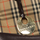 BURBERRY Nova Check Hand Bag Canvas Beige Brown Auth 117714-10