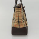 BURBERRY Nova Check Hand Bag Canvas Beige Brown Auth 117714-3