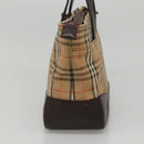 BURBERRY Nova Check Hand Bag Canvas Beige Brown Auth 117714-4