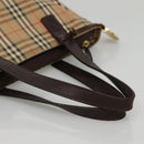 BURBERRY Nova Check Hand Bag Canvas Beige Brown Auth 117714-7