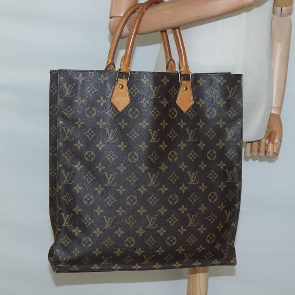 LOUIS VUITTON Monogram Sac Plat Hand Bag M51140 LV Auth 117717