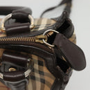 BURBERRY Nova Check Hand Bag PVC Leather 2way Beige Brown Auth 117724-10