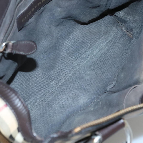 BURBERRY Nova Check Hand Bag PVC Leather 2way Beige Brown Auth 117724