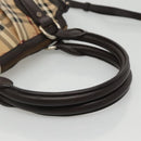 BURBERRY Nova Check Hand Bag PVC Leather 2way Beige Brown Auth 117724-7