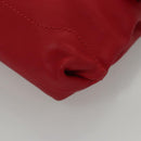 Salvatore Ferragamo Gancini Chain Shoulder Bag Leather Red Gold Auth 117738-16