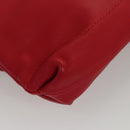 Salvatore Ferragamo Gancini Chain Shoulder Bag Leather Red Gold Auth 117738-17