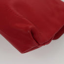 Salvatore Ferragamo Gancini Chain Shoulder Bag Leather Red Gold Auth 117738-8