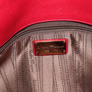 Salvatore Ferragamo Gancini Chain Shoulder Bag Leather Red Gold Auth 117738-20