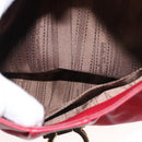 Salvatore Ferragamo Gancini Chain Shoulder Bag Leather Red Gold Auth 117738-23