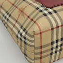BURBERRY Nova Check Tote Bag PVC Beige Silver Auth 117740-14