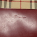 BURBERRY Nova Check Tote Bag PVC Beige Silver Auth 117740-17