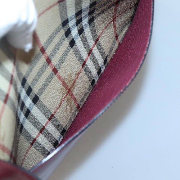 BURBERRY Nova Check Tote Bag PVC Beige Silver Auth 117740