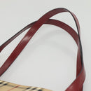 BURBERRY Nova Check Tote Bag PVC Beige Silver Auth 117740-8