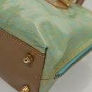 FENDI Zucchino Canvas Hand Bag Enamel Light Blue Gold Auth 117743-16
