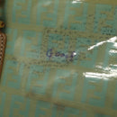 FENDI Zucchino Canvas Hand Bag Enamel Light Blue Gold Auth 117743-10
