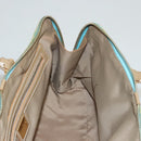 FENDI Zucchino Canvas Hand Bag Enamel Light Blue Gold Auth 117743-18