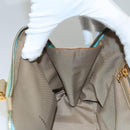 FENDI Zucchino Canvas Hand Bag Enamel Light Blue Gold Auth 117743-19