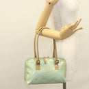 FENDI Zucchino Canvas Hand Bag Enamel Light Blue Gold Auth 117743-22